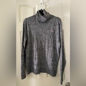 Men’s Hollister Gray Black White marbled long sleeve turtleneck sweater L